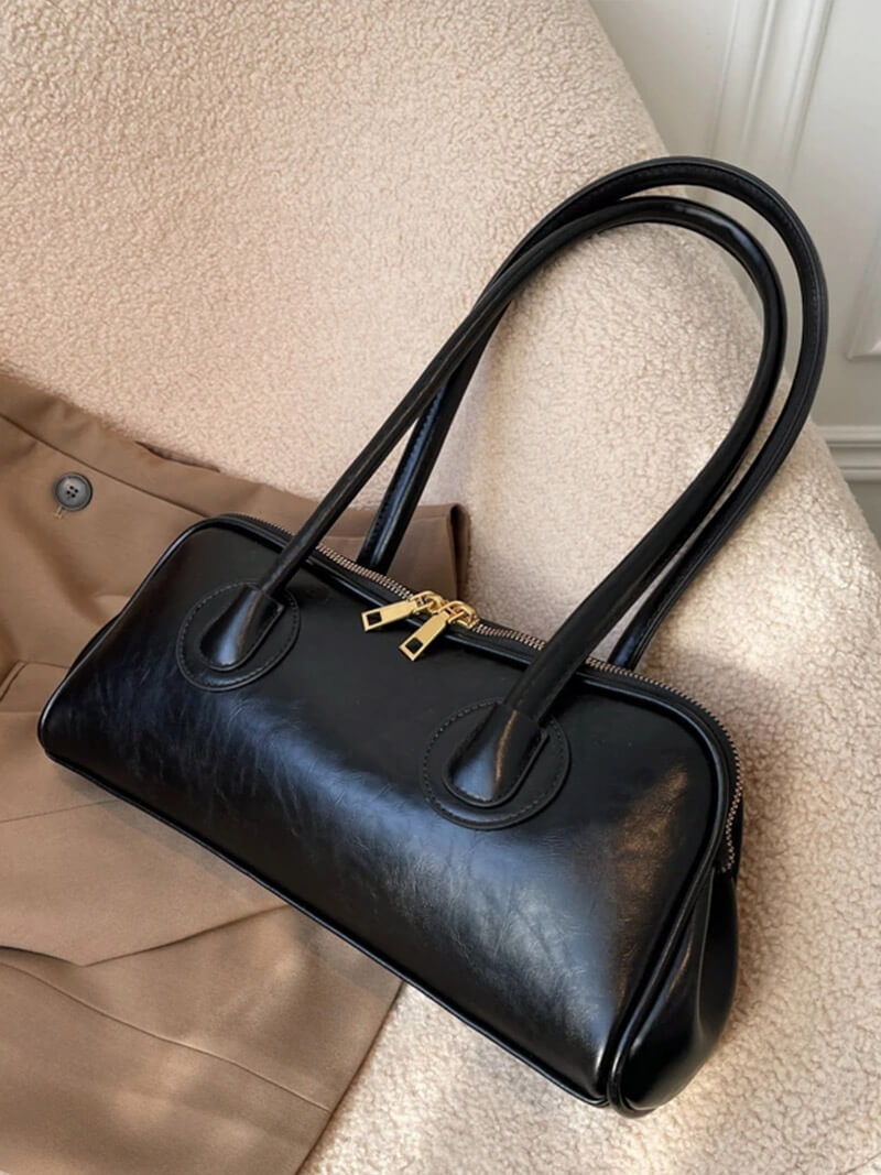 Lila - Bolso de hombro de cuero sintético con encanto vintage