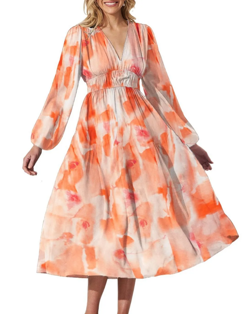 Taylor - Vestido largo elegante con estampado floral