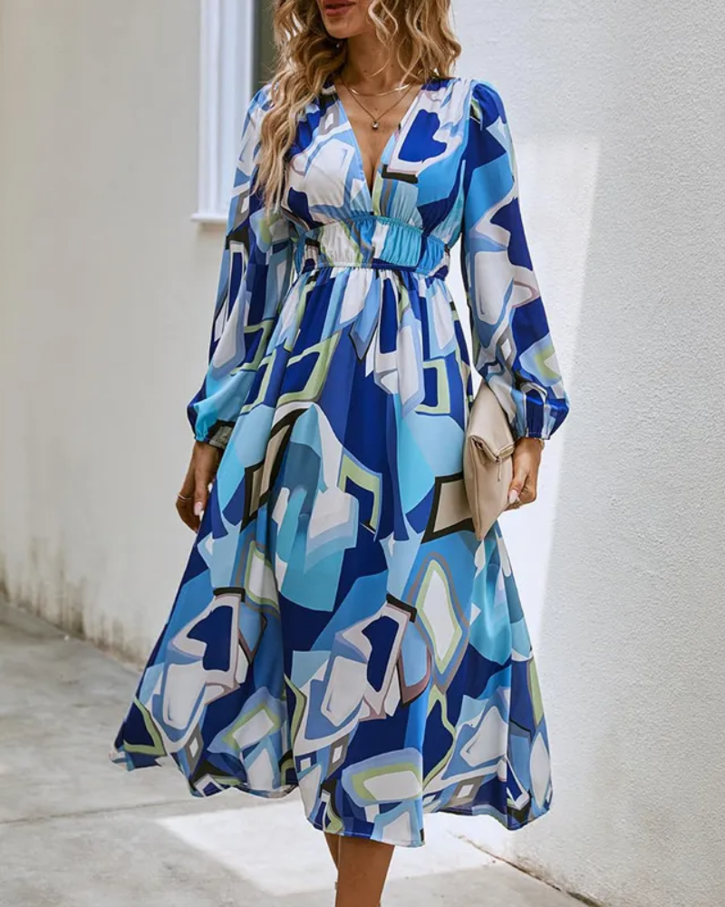 Taylor - Vestido largo elegante con estampado floral