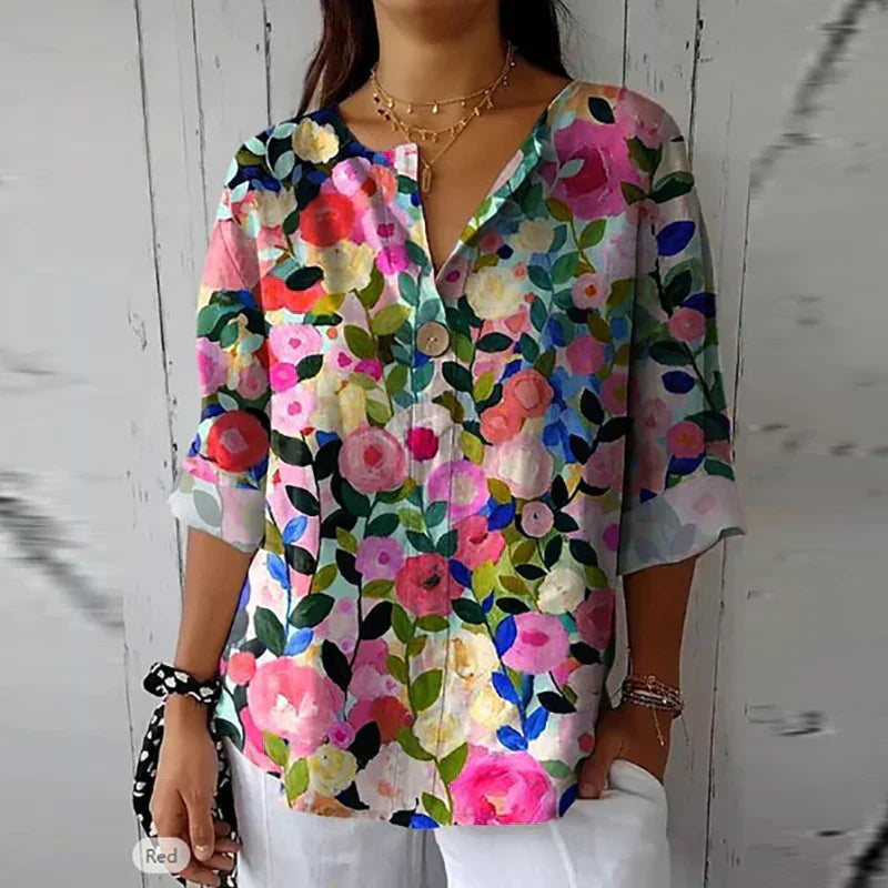 Juno - Blusa de primavera con estampado floral