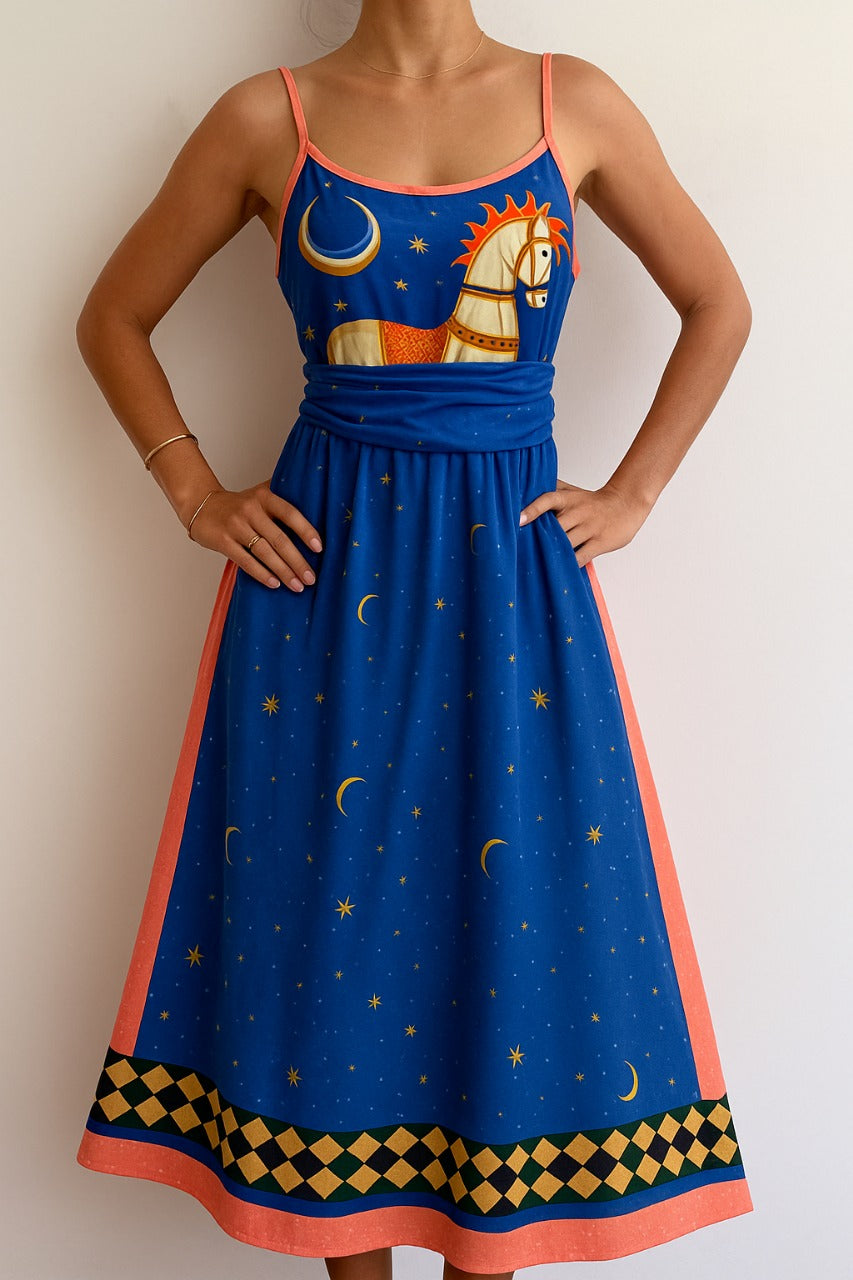 Amelia - Abito Estivo con Stampa Celestiale
