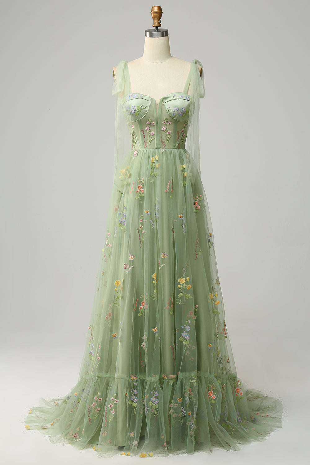 Macy - Vestido de Noche en Línea A de Tul a la Moda