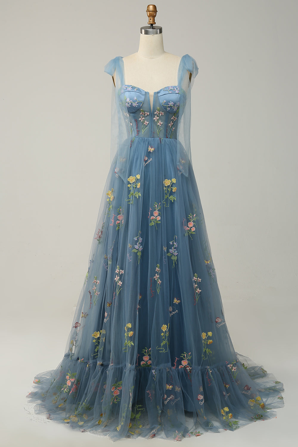 Macy - Vestido de Noche en Línea A de Tul a la Moda