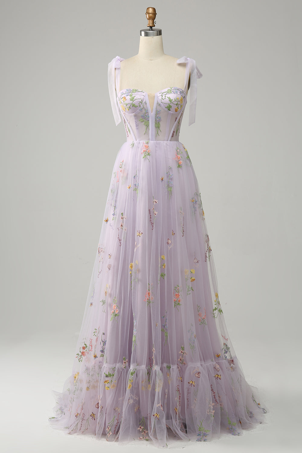 Macy - Vestido de Noche en Línea A de Tul a la Moda