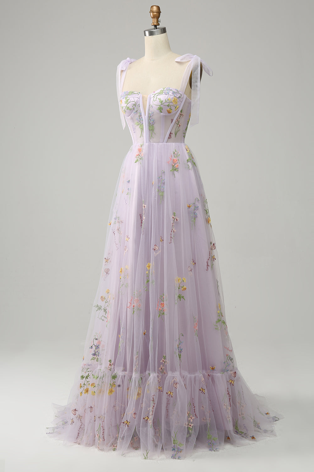 Macy - Vestido de Noche en Línea A de Tul a la Moda