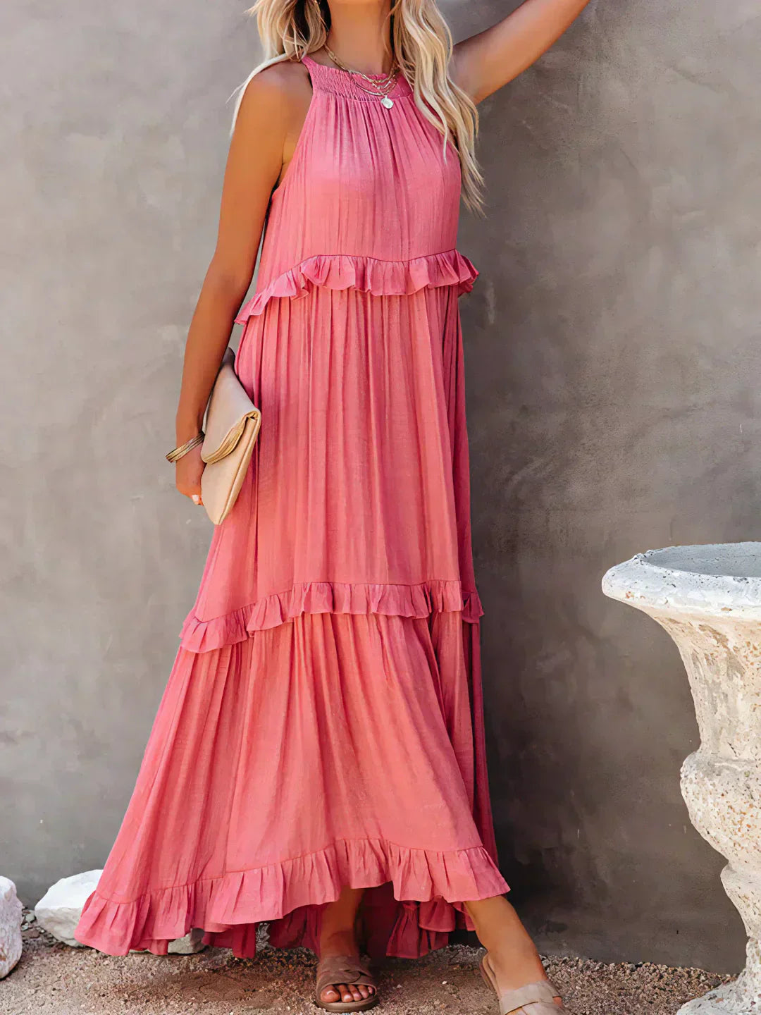 Clara - Vestito Halter con Volant e Tasche