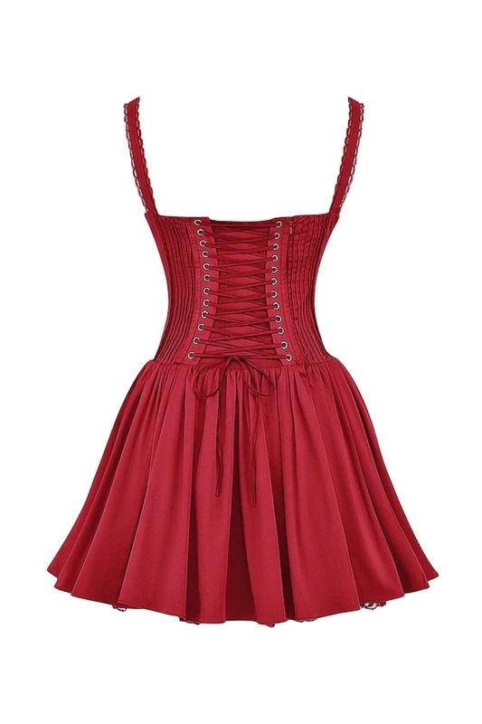Clover - Mini Abito Corsetto Elegance in Pizzo e Raso per Cocktail