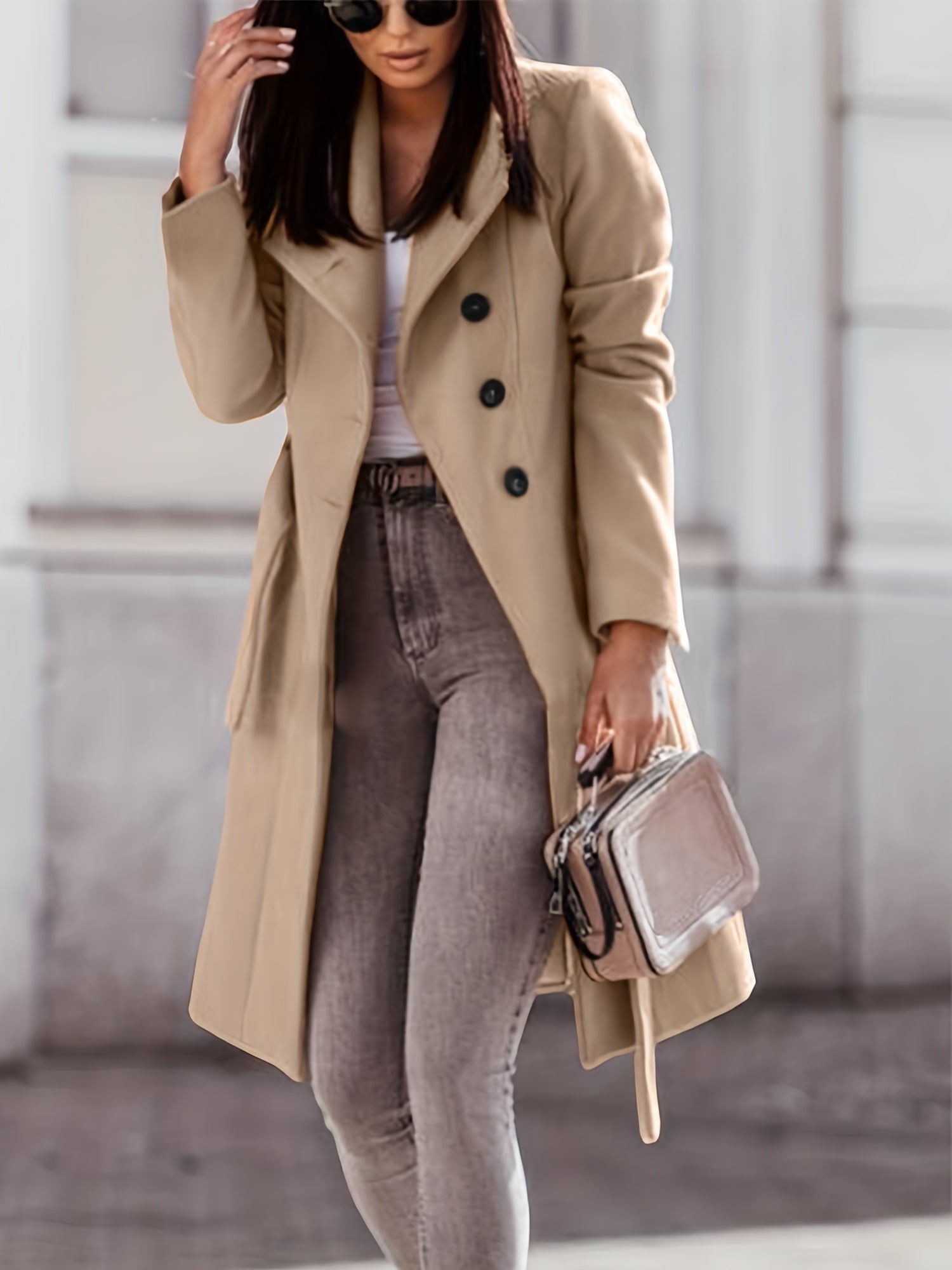 Kasey - Elegante Trench Coat Kaki