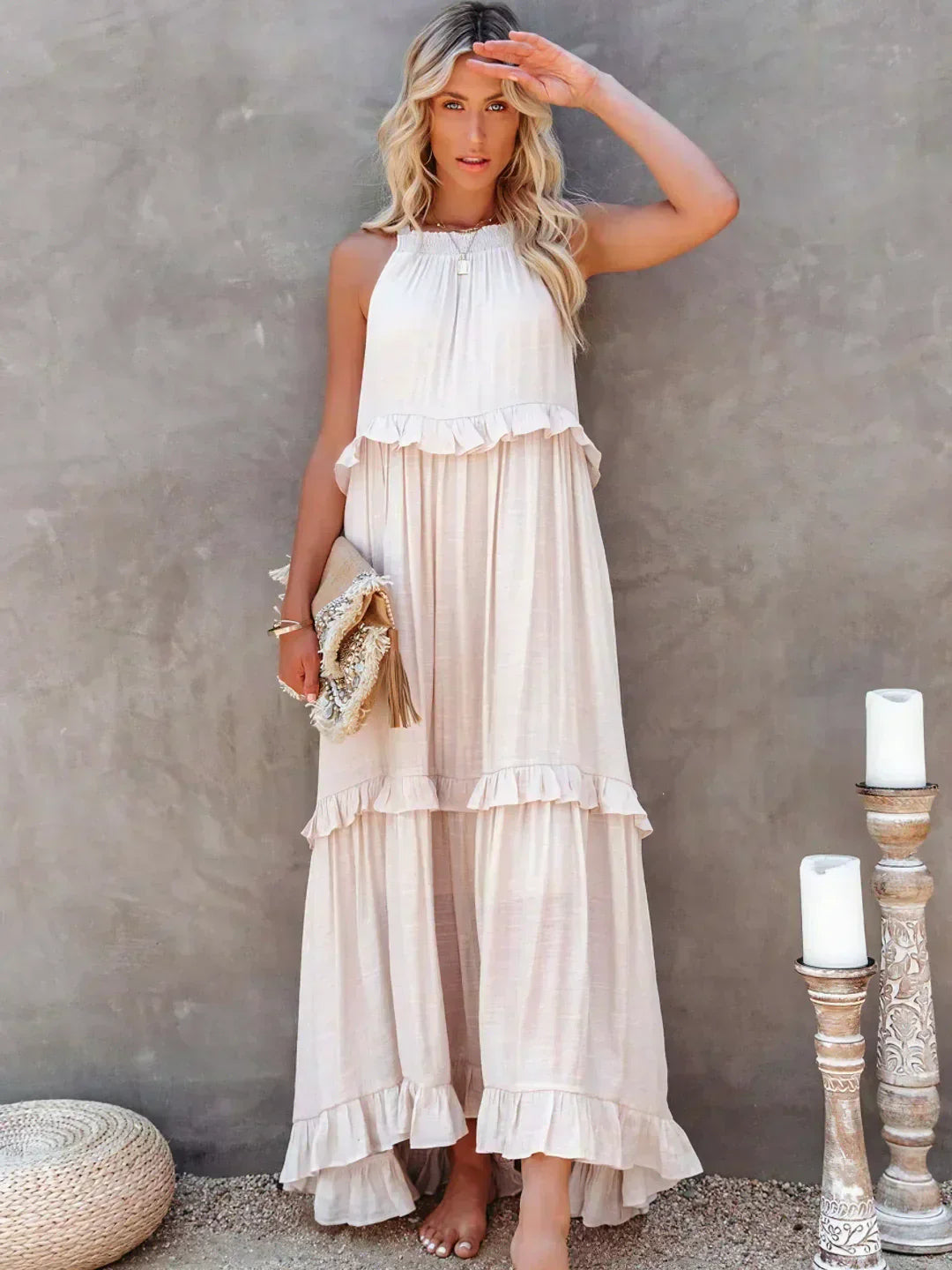 Clara - Vestito Halter con Volant e Tasche