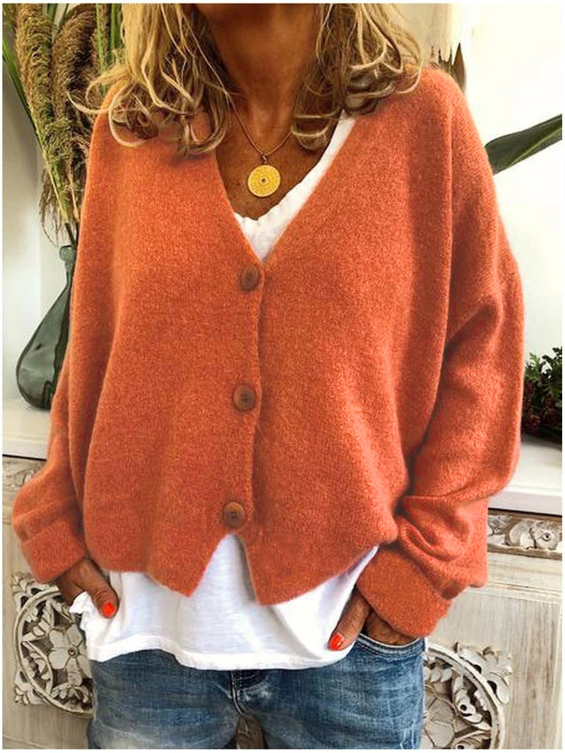 Callie - Cardigan con bottoni e scollo a V accogliente