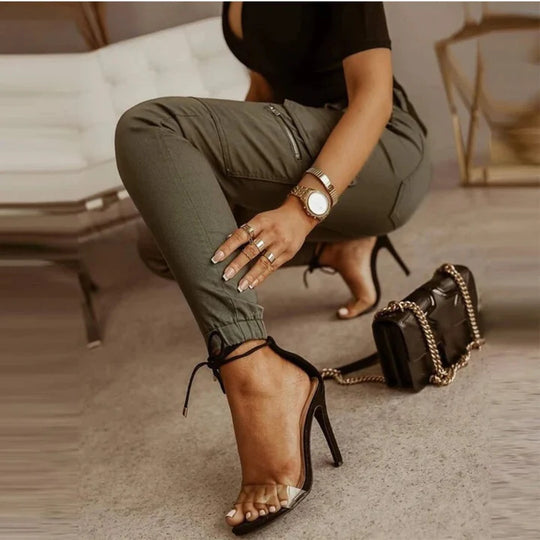 Phoebe - Jeans cargo a vita alta