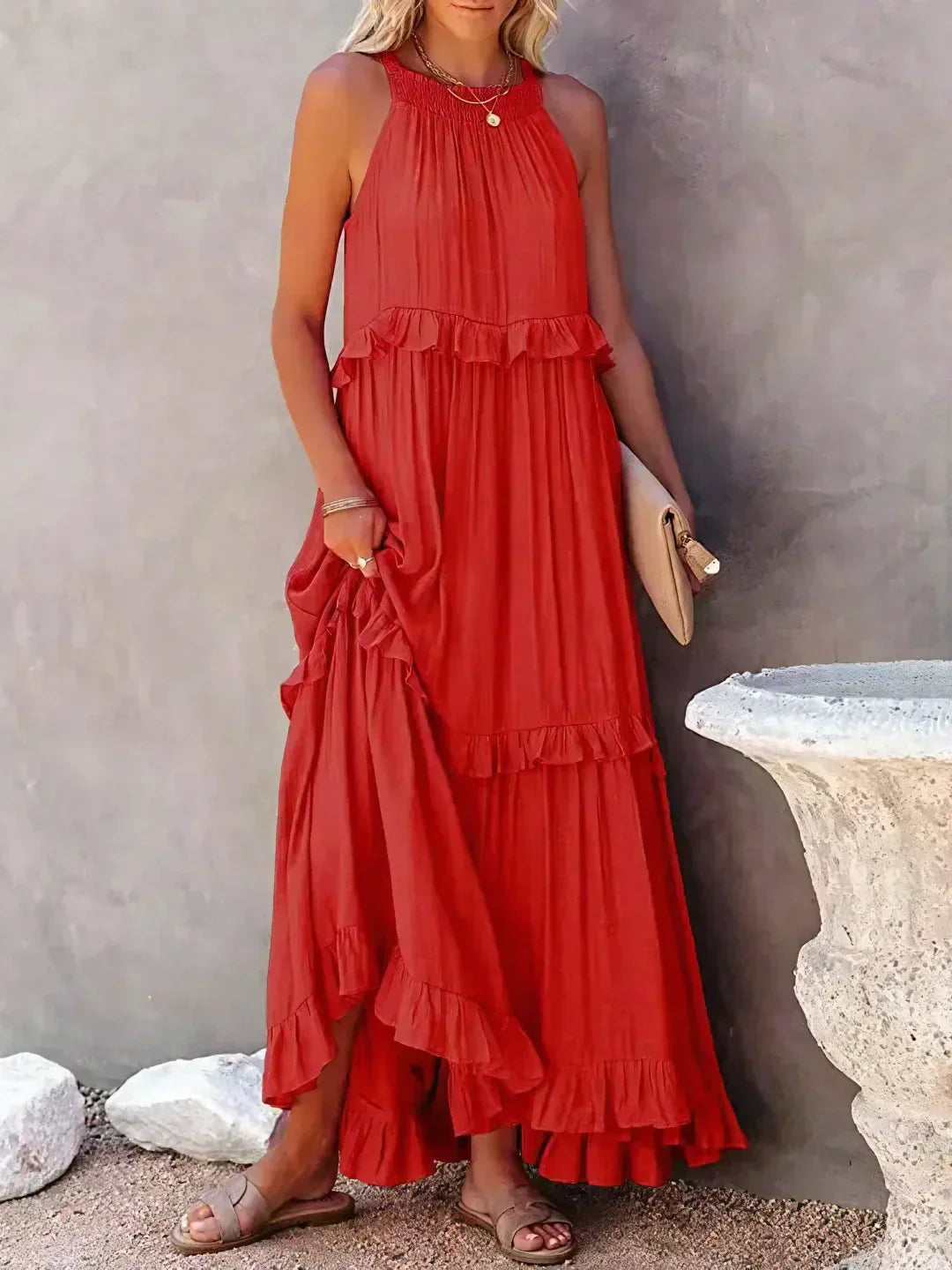 Clara - Vestito Halter con Volant e Tasche