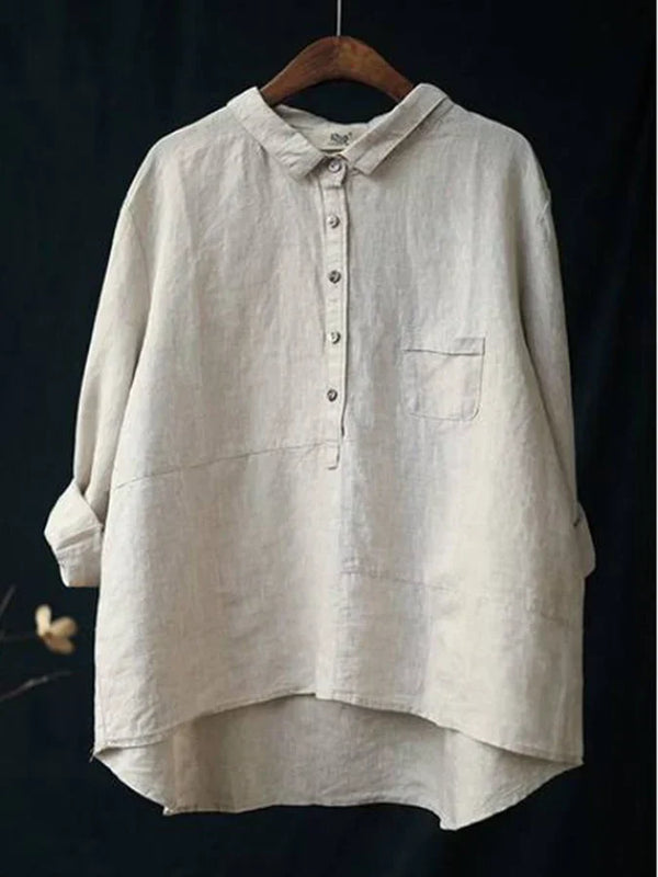 Donna - Camicia da donna in lino a maniche lunghe