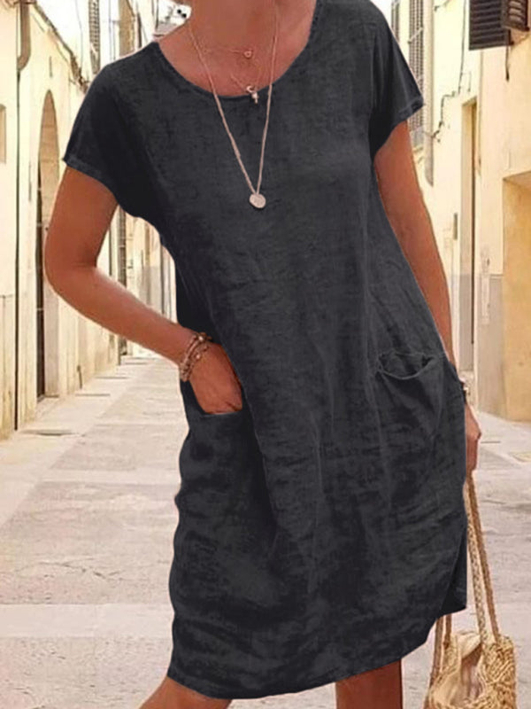 Livia - Robe ample effet lin avec poches