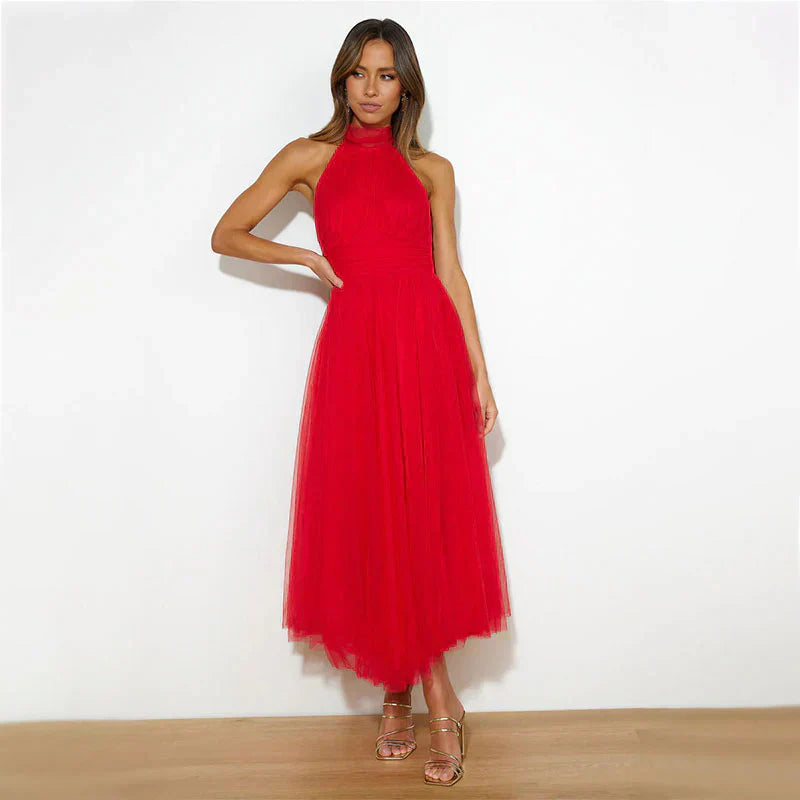 Alyssa - Abito Midi con Scollo a Halter
