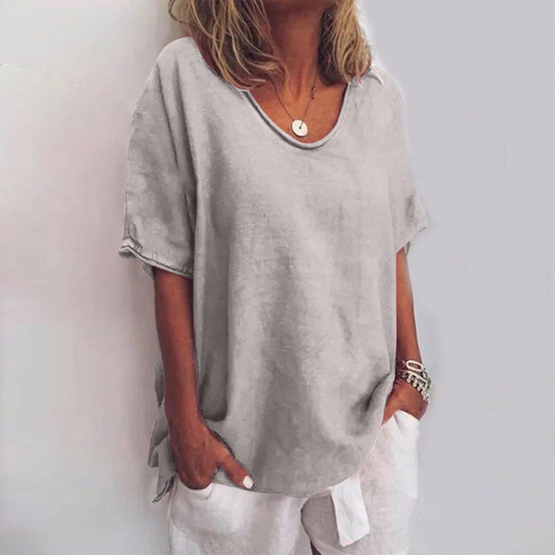 Sophie - Camicia a vestibilità ampia e rilassata in cotone e lino | Disponibile in taglie comode