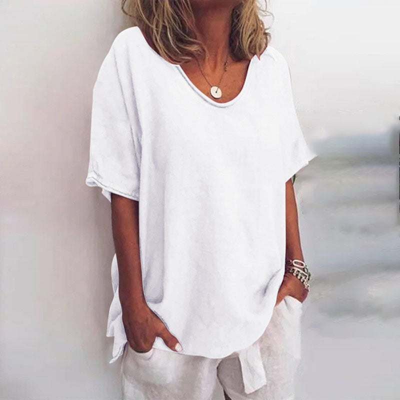 Sophie - Camicia a vestibilità ampia e rilassata in cotone e lino | Disponibile in taglie comode