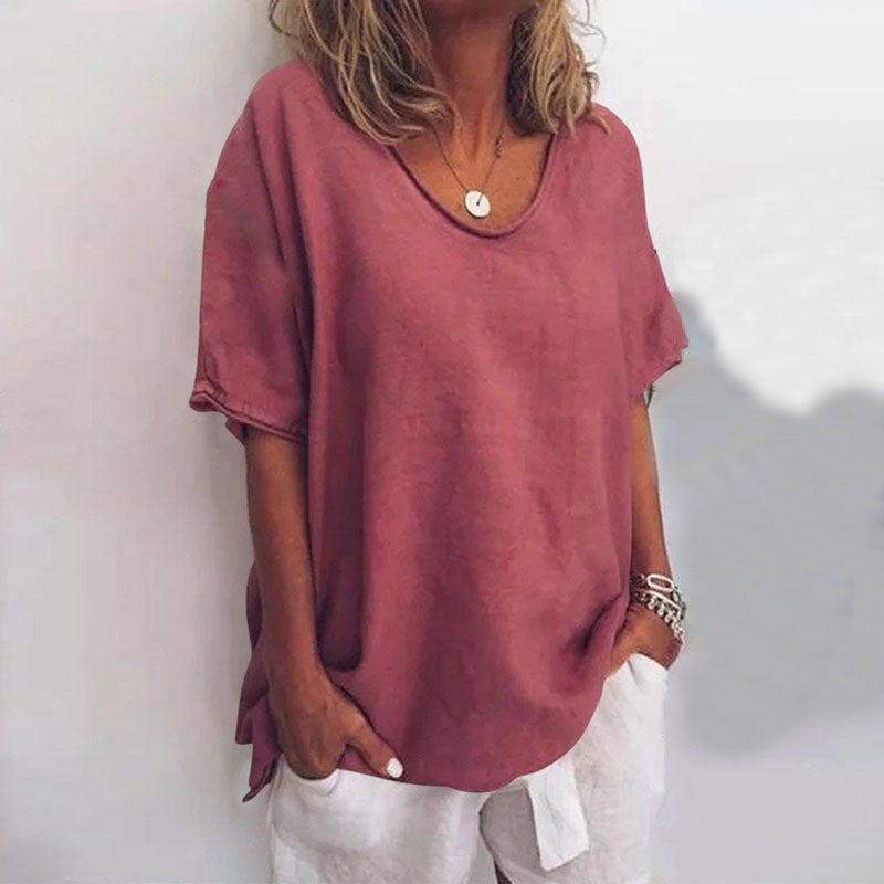 Sophie - Camicia a vestibilità ampia e rilassata in cotone e lino | Disponibile in taglie comode