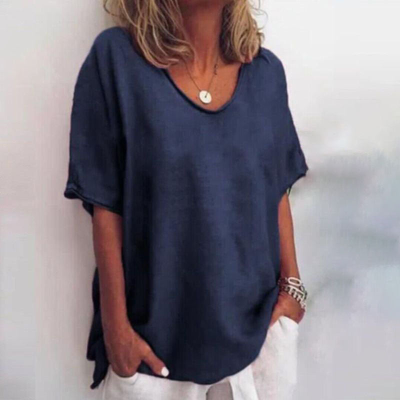Sophie - Camicia a vestibilità ampia e rilassata in cotone e lino | Disponibile in taglie comode