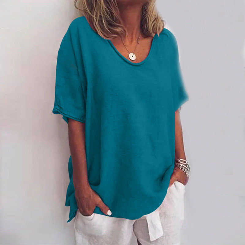 Sophie - Camicia a vestibilità ampia e rilassata in cotone e lino | Disponibile in taglie comode