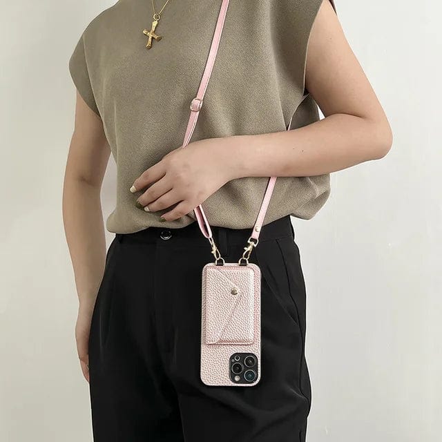 Catherine - Étui téléphone bandoulière avec cordon pour femmes