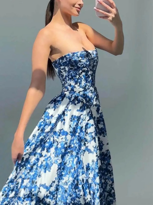 Ariana - Elegante Abito Lungo Senza Spalline
