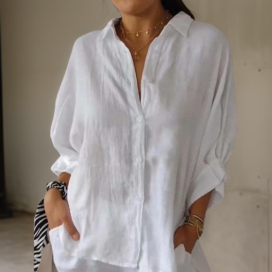 Sophia - Blusa Atemporal de Mezcla de Algodón