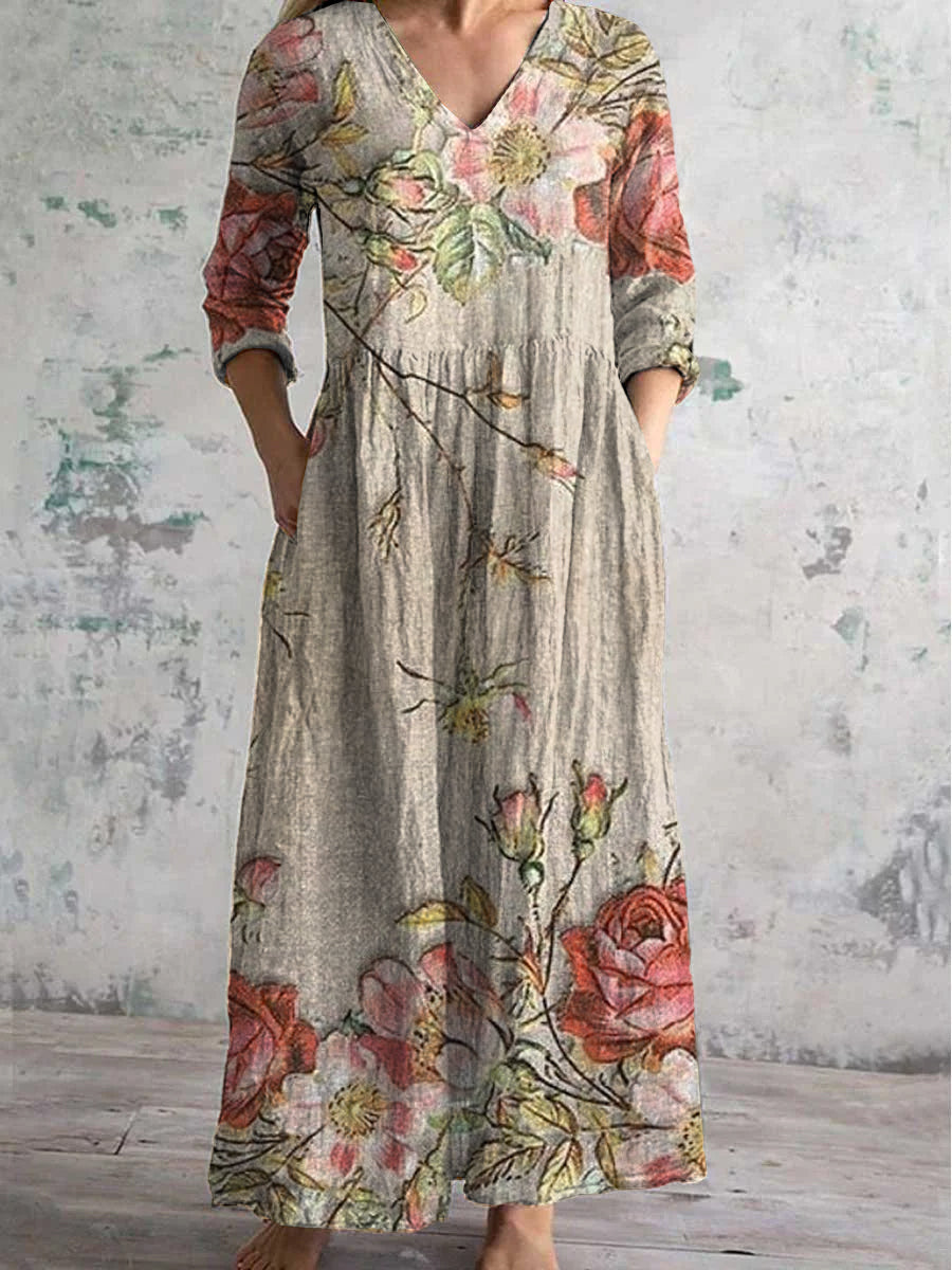 Romy - Abito Maxi Floreale (Disponibile in Taglie Forti)