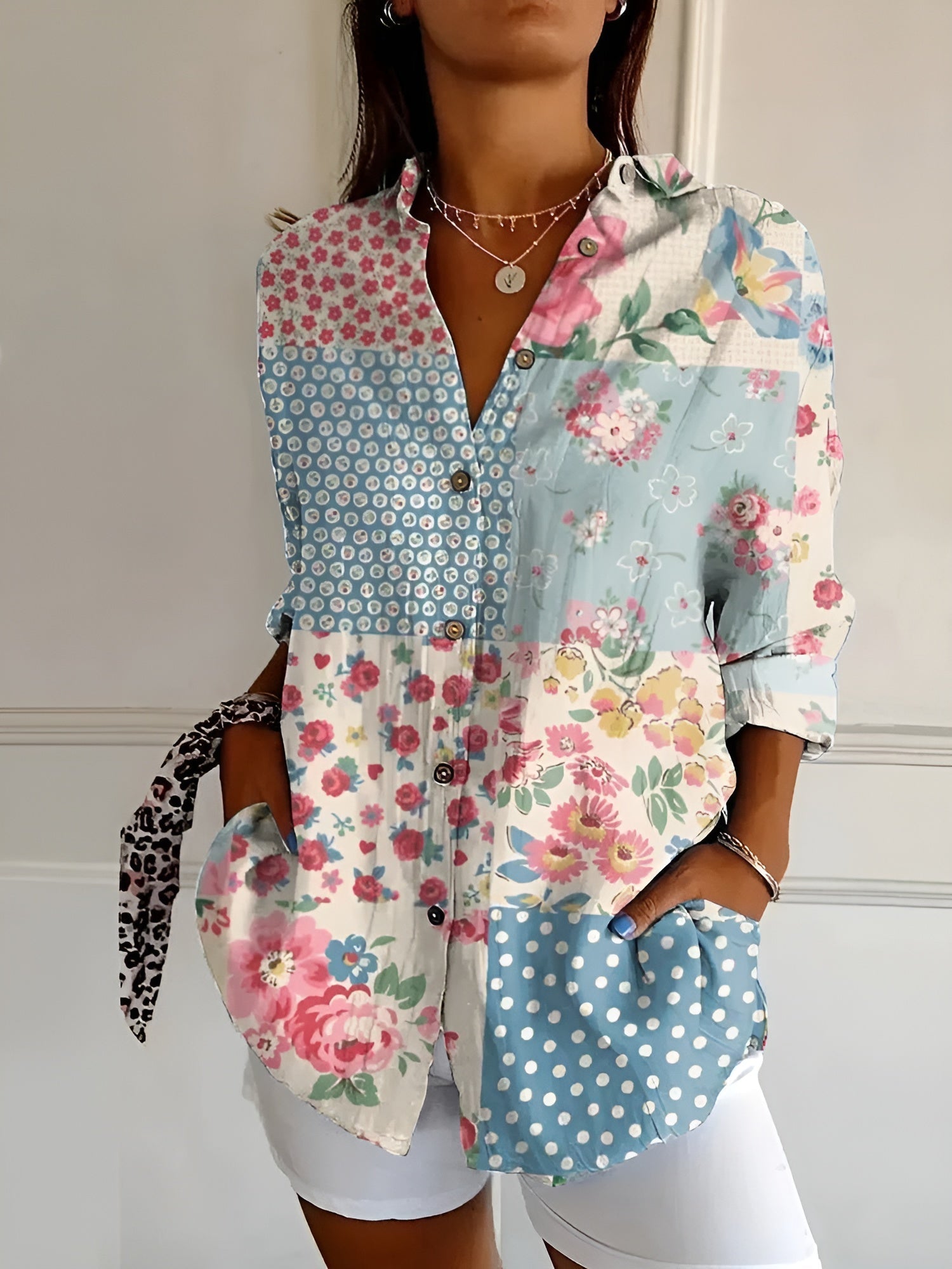 Ivy - Camicia a bottoni con motivo floreale Breeze