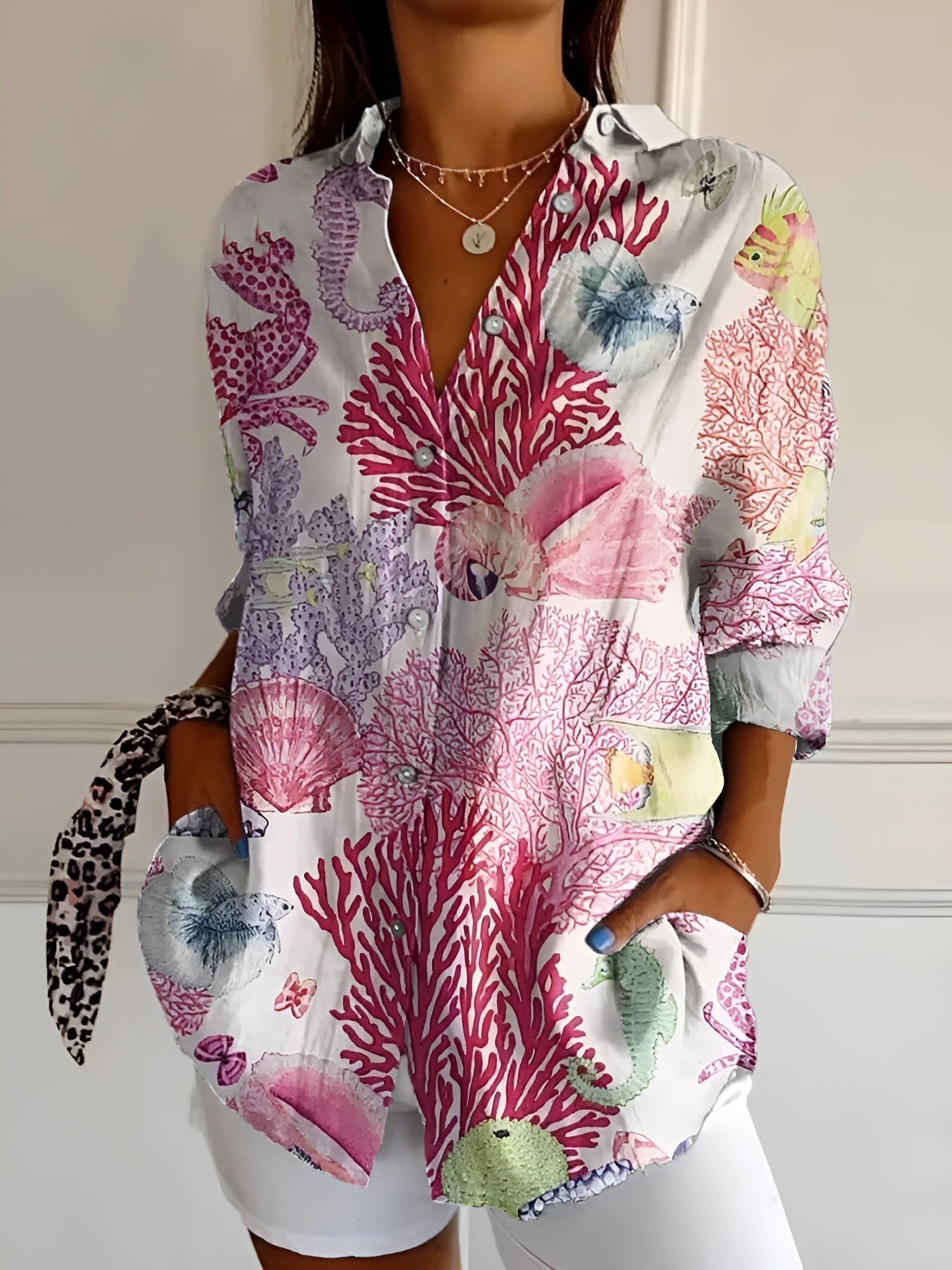 Ivy - Camisa abotonada Floral Breeze