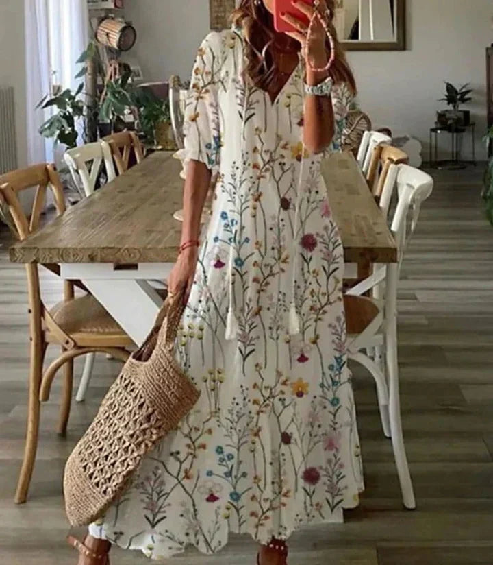 Eleanor - Vestido largo maxi con escote en V
