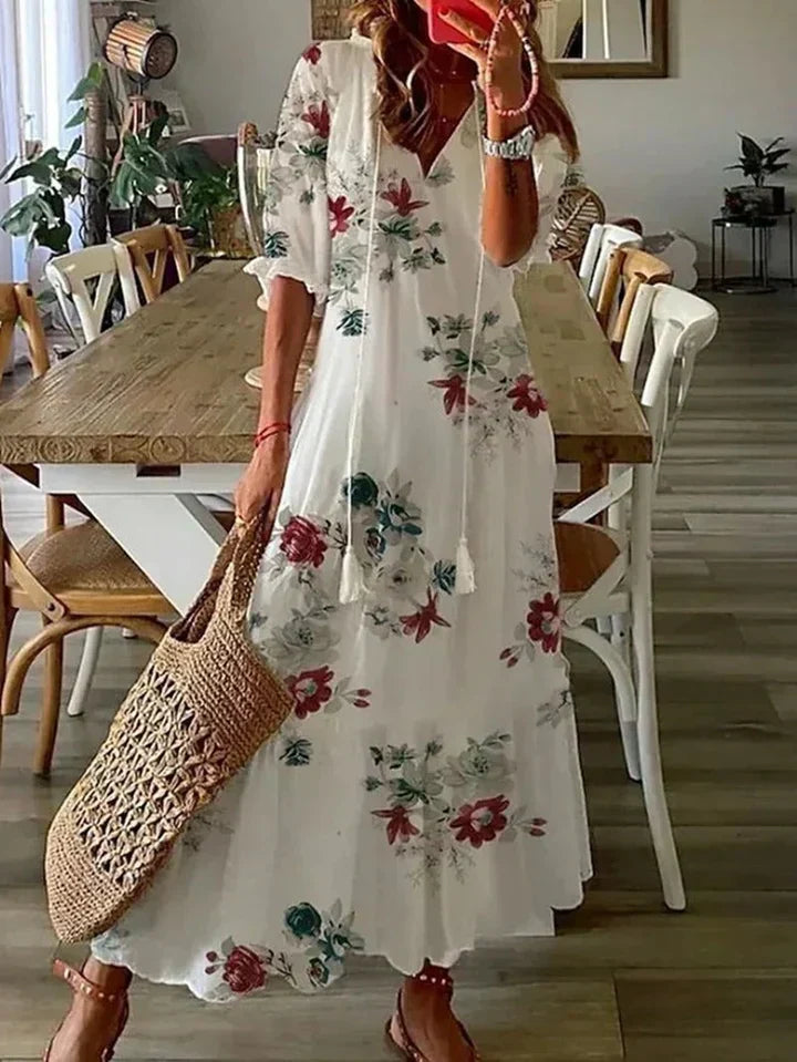 Eleanor - Vestido largo maxi con escote en V