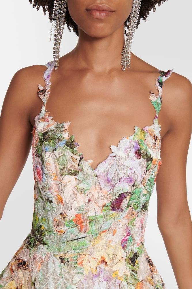 Bellarose - Abito Midi in Pizzo Ricamato a Fiori Elegante e Romantico per l'Estate