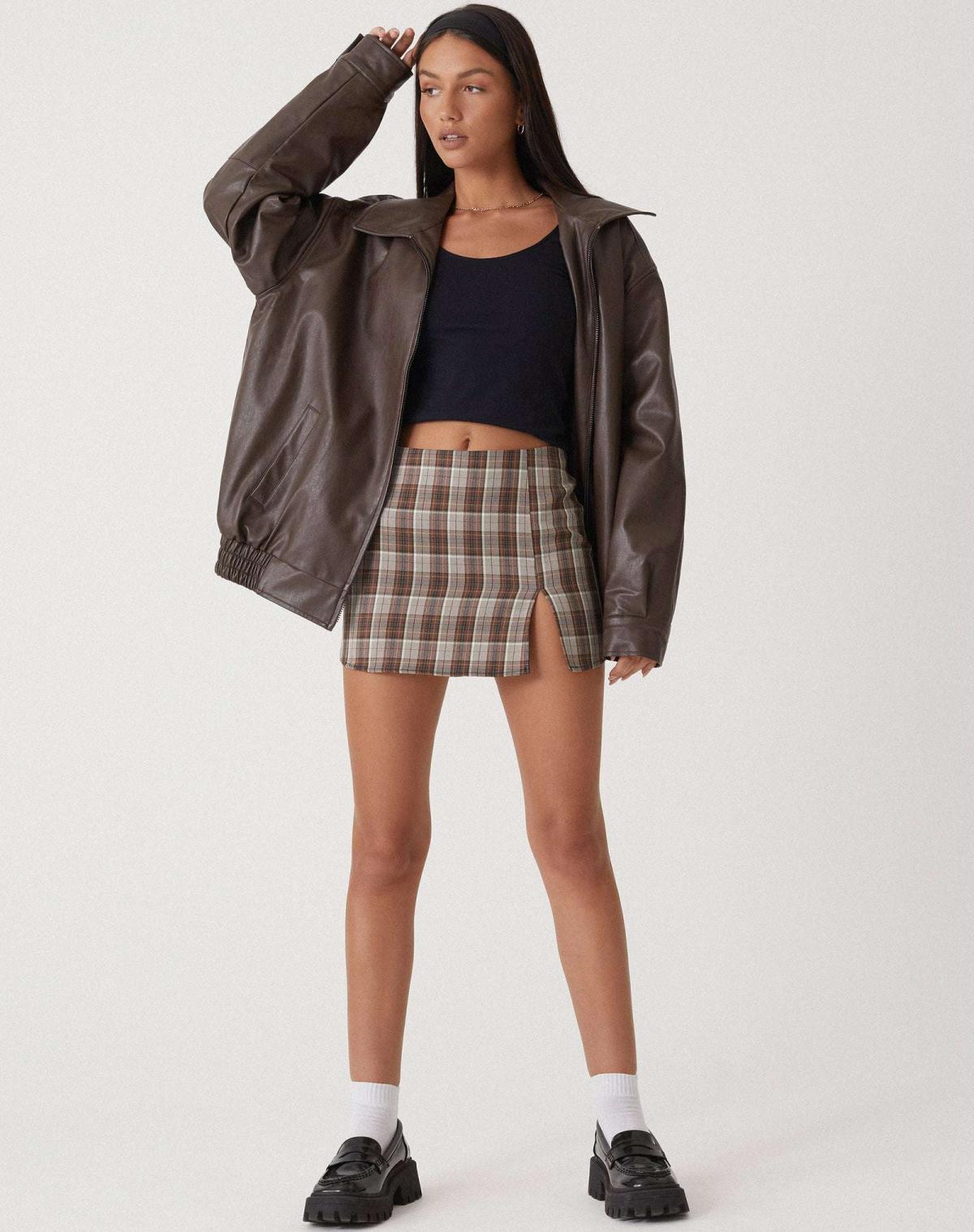 Meadow - Veste en cuir classique décontractée en cuir PU